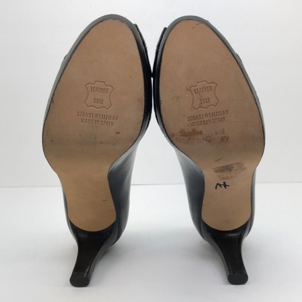 Stuart Weitzman Black Peep Toe Heels - Picture 7 of 10